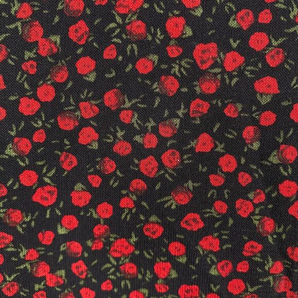 Nordstrom Bp Black Red Ditsy Floral Whimsigoth Peplum Blouse Top SZ M - Picture 3 of 8